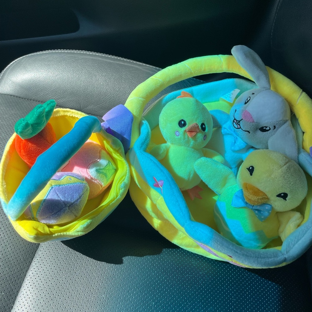 Baby Easter Basket With Plush Set My First Easter Babies Stuffed Toy Egg basket